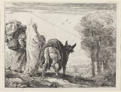 A repülés a Szent Családdal balra alkotó: Giovanni Domenico Tiepolo