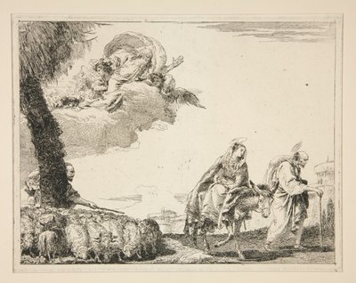 A Szent Család, a Festői ötletek az Egyiptomba való repülésről (Flight to Egypt) című sorozatból alkotó: Giovanni Domenico Tiepolo