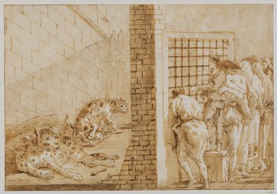 A Leopárdok ketrece az állatkertben alkotó: Giovanni Domenico Tiepolo