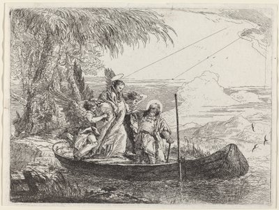 Madonna, gyermek és angyalok belépnek a hajóba alkotó: Giovanni Domenico Tiepolo