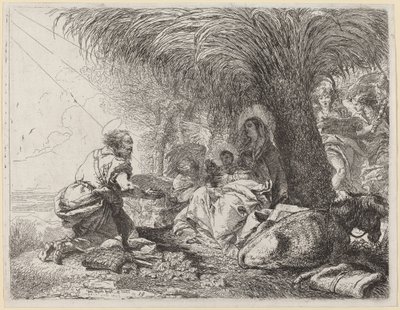 A többiek a repülésben Józseffel imádatban alkotó: Giovanni Domenico Tiepolo