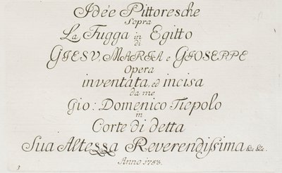 Az Egyiptomi menekülés címlapja alkotó: Giovanni Domenico Tiepolo