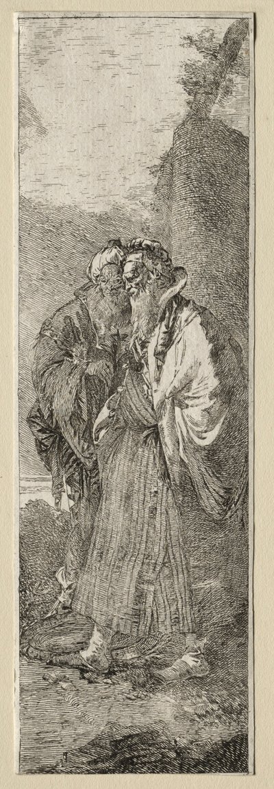 Két öreg egy tájban. alkotó: Giovanni Domenico Tiepolo