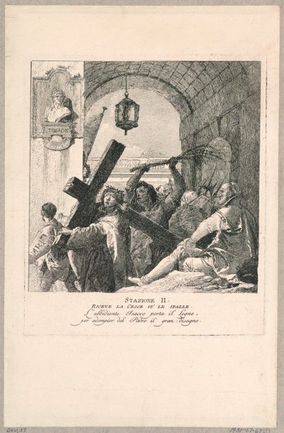 Via crucis – II. állomás, vállára veszi a keresztet alkotó: Giovanni Domenico Tiepolo