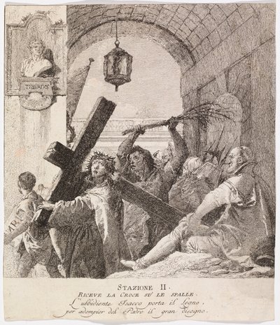 Via crucis - II. állomás. Jézus felveszi a keresztjét alkotó: Giovanni Domenico Tiepolo