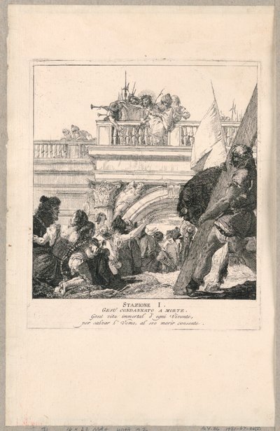 Via crucis - I. állomás, Jézus halálra ítélve alkotó: Giovanni Domenico Tiepolo