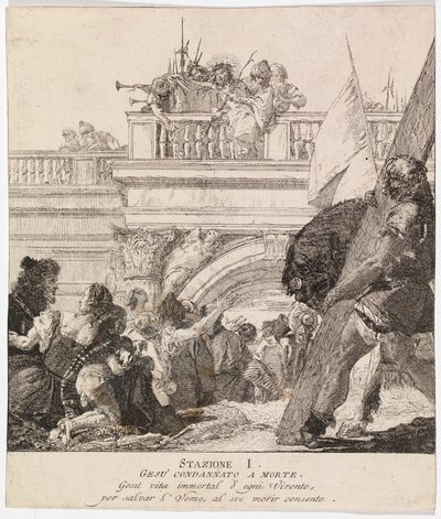 Via crucis - I. állomás: Jézust halálra ítélik alkotó: Giovanni Domenico Tiepolo