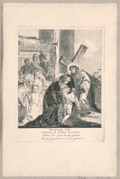 Via crucis – VIII. állomás, vigasztalja a síró nőket alkotó: Giovanni Domenico Tiepolo