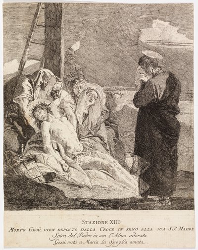 Via crucis - XIII. Jézust leveszik a keresztről alkotó: Giovanni Domenico Tiepolo
