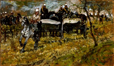 Tüzérségi manőver. Giovanni Fattori (1825-1908) festménye alkotó: Giovanni Fattori
