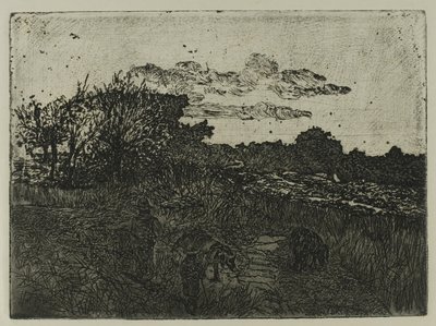 Ország naplementekor sertéspásztorokkal alkotó: Giovanni Fattori