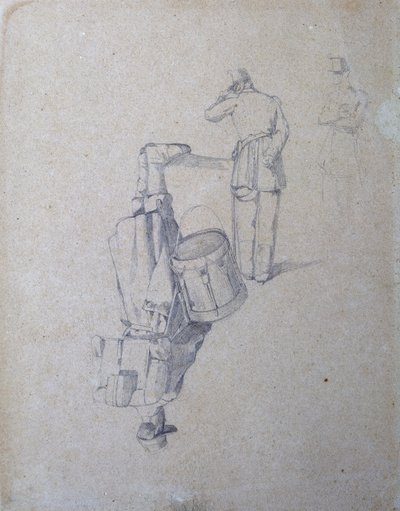 Dobos és két katona alkotó: Giovanni Fattori