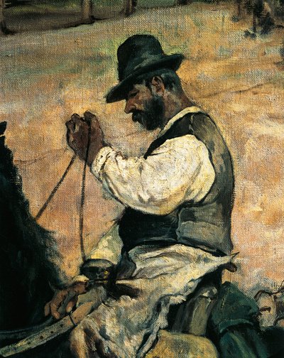 Fiatal bikák jelölése Maremmában, 1887 körül, Giovanni Fattori (1825-1908), 86x172 cm, Részlet alkotó: Giovanni Fattori