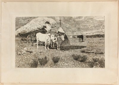 Ökör és kocsi (Maremma) alkotó: Giovanni Fattori