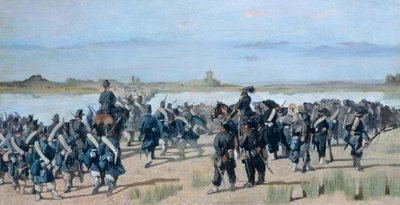 A Mincio folyó elhaladása, Giovanni Fattori (1825-1908) által alkotó: Giovanni Fattori