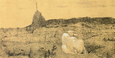 Pio Bove (Jámbor vagy békés ökör), Giovanni Fattori (1825-1908), rézkarc alkotó: Giovanni Fattori