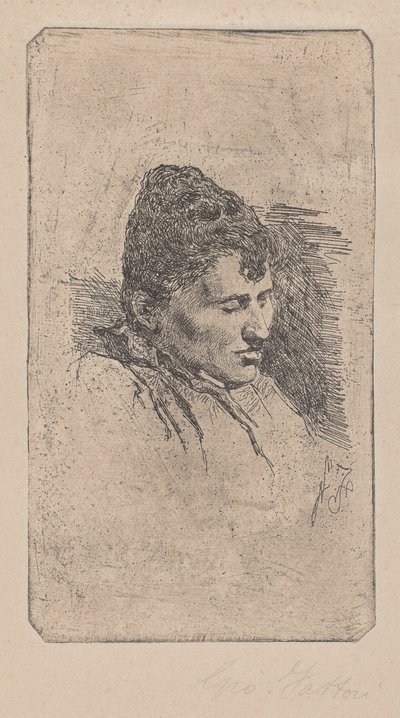 A művész második feleségének portréja alkotó: Giovanni Fattori