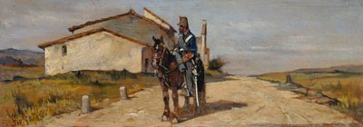 Katona lóháton vagy Carabiniere lóháton járőrben alkotó: Giovanni Fattori