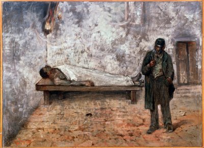 A ravatalozó vagy a közömbös - Festészet alkotó: Giovanni Fattori