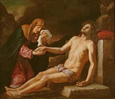 Jézust a Szűzanya gyászolja alkotó: Giovanni Francesco Barbieri