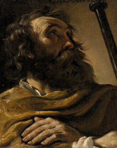 Szent Alexiusz barna köpenyben, kezében botot tartva alkotó: Giovanni Francesco Barbieri