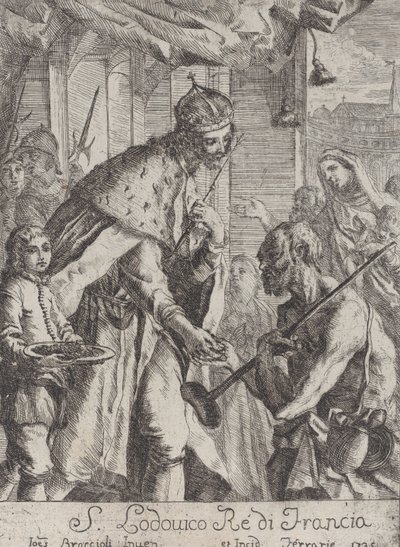 Szent Lajos alamizsnát ad a szegényeknek, 1735. alkotó: Giovanni Francesco Braccioli