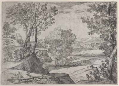 Egy folyó partján ülő család, 1643. alkotó: Giovanni Francesco Grimaldi