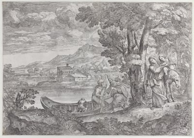Táj az egyiptomi repüléssel, 1626-80., 1626-80. alkotó: Giovanni Francesco Grimaldi