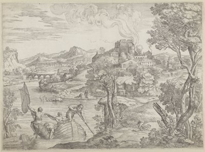 Táj lantossal alkotó: Giovanni Francesco Grimaldi