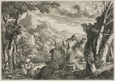 Assisi Szent Ferenc a stigmákat fogadja. alkotó: Giovanni Francesco Grimaldi
