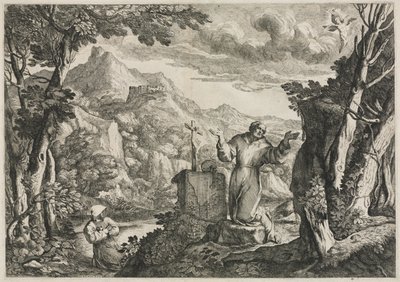 Assisi Szent Ferenc a stigmákat fogadja alkotó: Giovanni Francesco Grimaldi