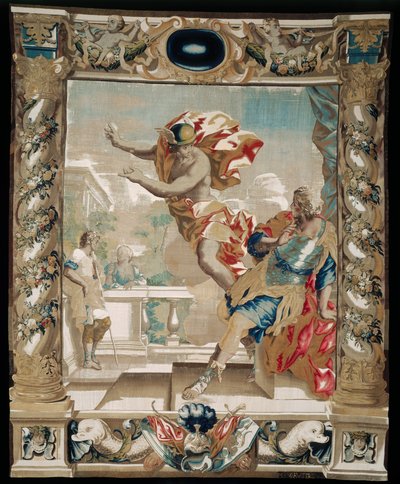 Merkúr utasítja Aeneast, hogy hagyja el Karthágót, 1679 alkotó: Giovanni Francesco Romanelli