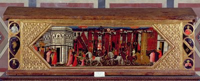 Cassone S. Giovanni Palio jelenetével díszítve (tempera a panelen) alkotó: Giovanni Francesco Toscani
