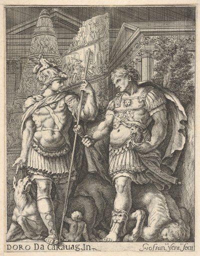 Két római katona, 17. század. alkotó: Giovanni Francesco Venturini