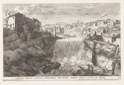 Waterval in de Rivier de Aniene bij Tivoli Kilátás az Aniene folyó fő vízesésére Tivoli városában (cím a tárgyon) A tivoli Estense kert szökőkútjai (sorozat címe) Fonteinen in de tuinen van Villa d