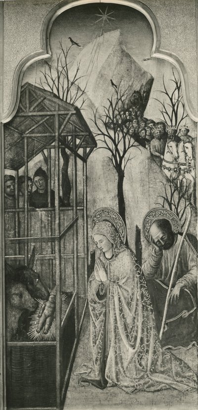A Szűz életének ciklusa, Születés, 1445 körül (olaj nyárfa panelen) alkotó: Giovanni Francesco da Rimini