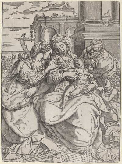 Madonna és gyermeke Szent Katalinnal alkotó: Giovanni Gallo after Marco Pino