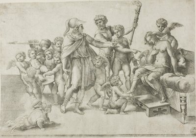 Sándor és Roxana alkotó: Giovanni Jacopo Caraglio