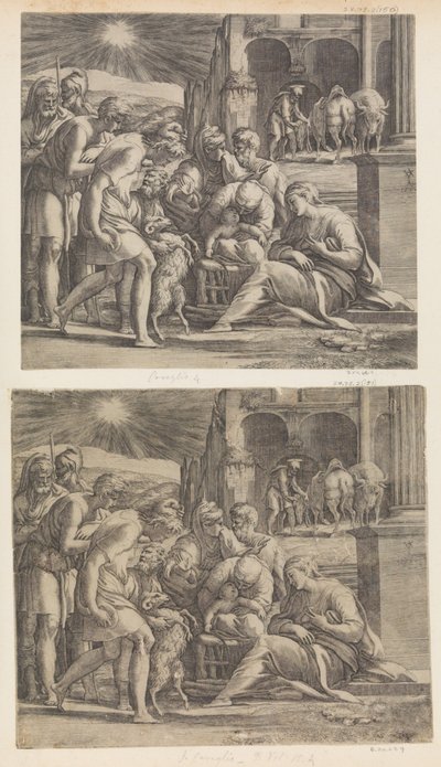 A Pásztorok imádata. alkotó: Giovanni Jacopo Caraglio