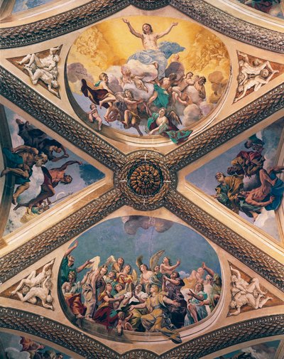 Krisztus dicsősége, freskó, Giovanni Lanfranco (1582-1647), a Certosa San Martino templom boltozata, Nápoly, Campania, Olaszország alkotó: Giovanni Lanfranco