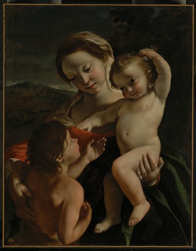 Madonna és gyermeke Keresztelő Szent János csecsemővel alkotó: Giovanni Lanfranco