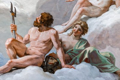 Plútó, az alvilág istene és felesége, Prosperine. "Az istenek tanácsa" 1624-1625 részlete. freskó alkotó: Giovanni Lanfranco