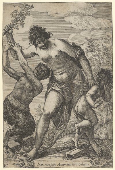 Vénusz Korbácsoló Ámor rózsákkal, 17. század eleje, 17. század eleje. alkotó: Giovanni Luigi Valesio