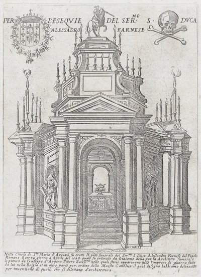 Katafalk Alessandro Farnese herceg számára, 1593 alkotó: Giovanni Maggi