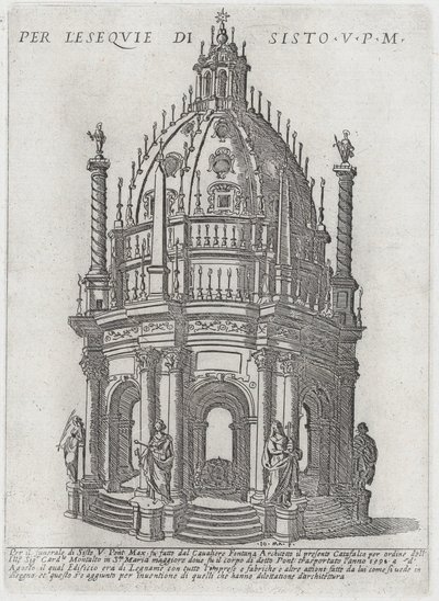 Katafalk V. Sixtus pápának, 1591. alkotó: Giovanni Maggi