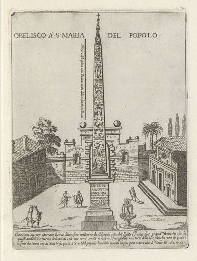 II. Ramszesz egyiptomi obeliszkje a római Piazza del Popolo-n Obelisco a S. Maria del Popolo (cím a tárgyon) Modern és ókori műemlékek és épületek Rómában (sorozat címe) Ornamenti di fabriche antichi et modern dell