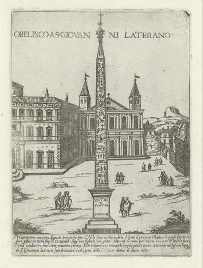Lateráni obeliszk Lateráni Szent János mögött Rómában Obelisco és S. Giovanni Laterano (cím a tárgyon) Modern és ókori műemlékek és épületek Rómában (sorozat címe) Ornamenti di fabriche antichi et modern dell
