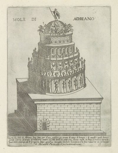 Hadrianus mauzóleuma Mole di Adriano (cím a tárgyon) Modern és ókori műemlékek és épületek Rómában (sorozat címe) Ornamenti di fabriche antichi et modern dell