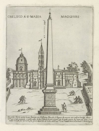 Obelisk voor de Santa Maria Maggiore Obeliszk a S. Maria Maggiore-ban (cím a tárgyon) Moderne en antieke monuments en bouwwerken Rómában (sorozat címe) Róma Almaváros ókori és modern épületeinek díszei (sorozat címe) alkotó: Giovanni Maggi