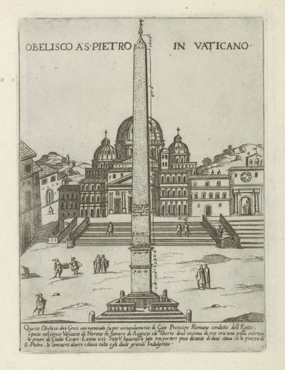 Vatikáni obeliszk Obelisco a S. Pietro in Vaticano (cím a tárgyon) Modern és ókori műemlékek és épületek Rómában (sorozat címe) Ornamenti di fabriche antichi et modern dell